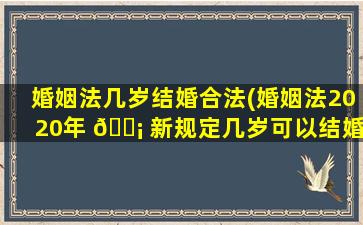 婚姻法几岁结婚合法(婚姻法2020年 🐡 新规定几岁可以结婚)